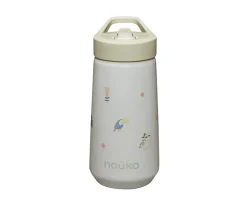 Botella de Plástico Flip-Top con Pajita 400ml Sloth Jungle