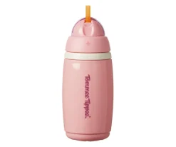 Botella Isotérmica Antigoteo con Pajita Rosa Pastel 266ml
