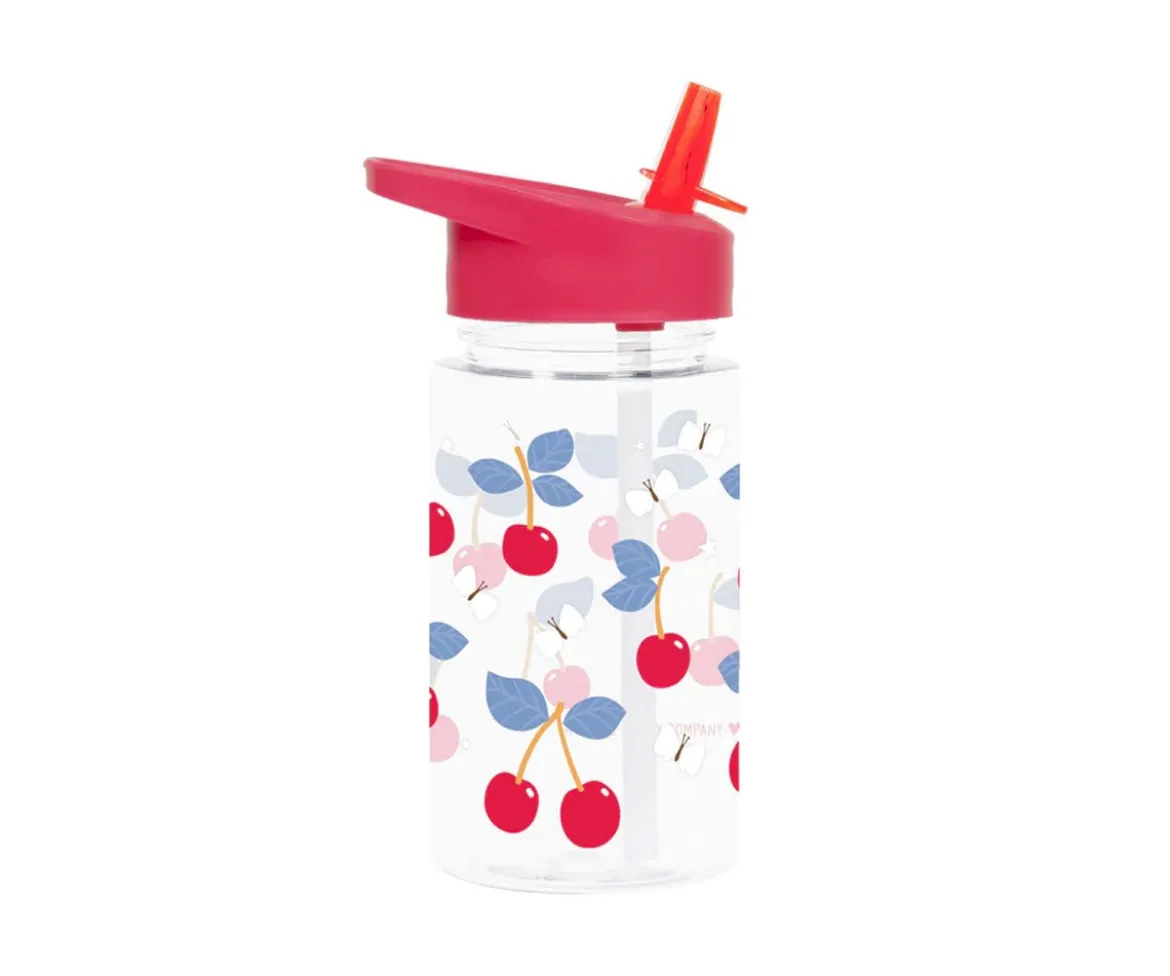 Botella Plástico con Pajita Personalizable 450ml Cherries