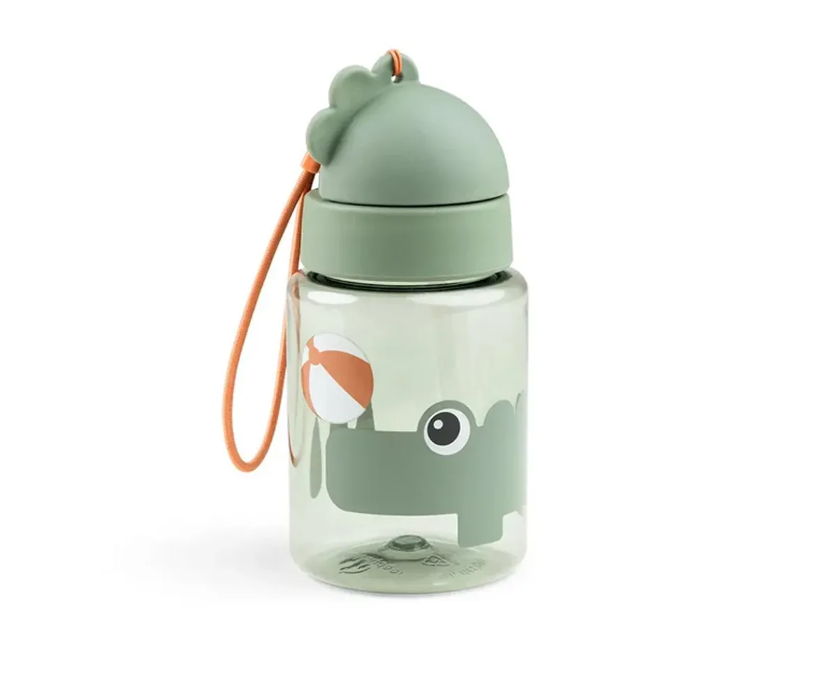 Botella Plástico con Pajita Playground Green