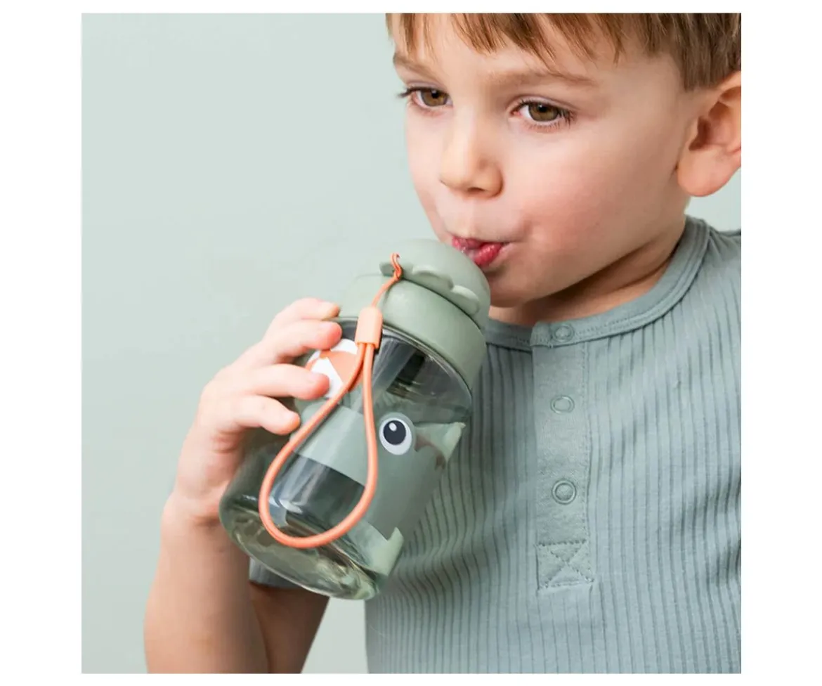 Botella Plástico con Pajita Playground Green