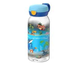 Botella Plástico con Tapón Abatible Campus 600ml Tropical Ocean