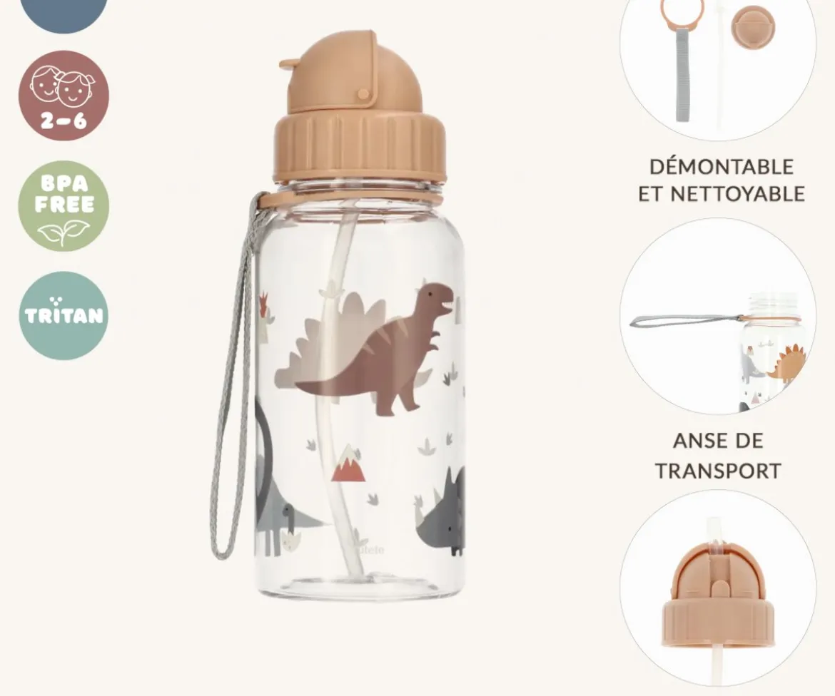 Botella Plástico Dinos World Personalizable