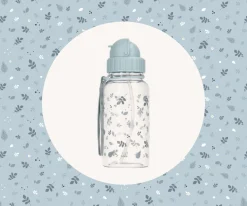 Botella Plástico Leaves Blue Personalizable