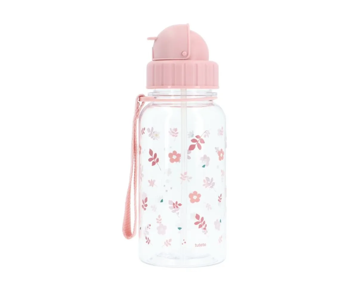 Botella Plástico Leaves Pink Personalizable