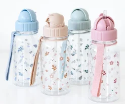 Botella Plástico Leaves Pink Personalizable