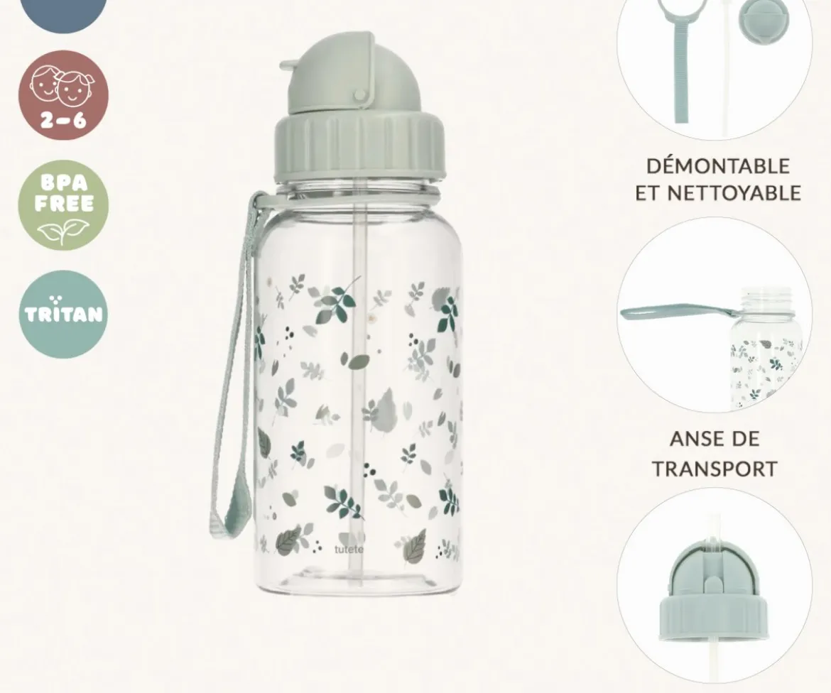 Botella Plástico Leaves Sage Personalizable