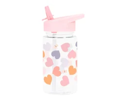 Botella Tritán con Pajita Corazones 450ml