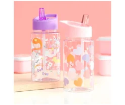 Botella Tritán con Pajita Corazones 450ml