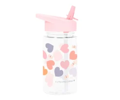 Botella Tritán con Pajita Corazones 450ml