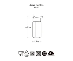 Botella Tritán con Pajita Personalizable Jungle 450ml