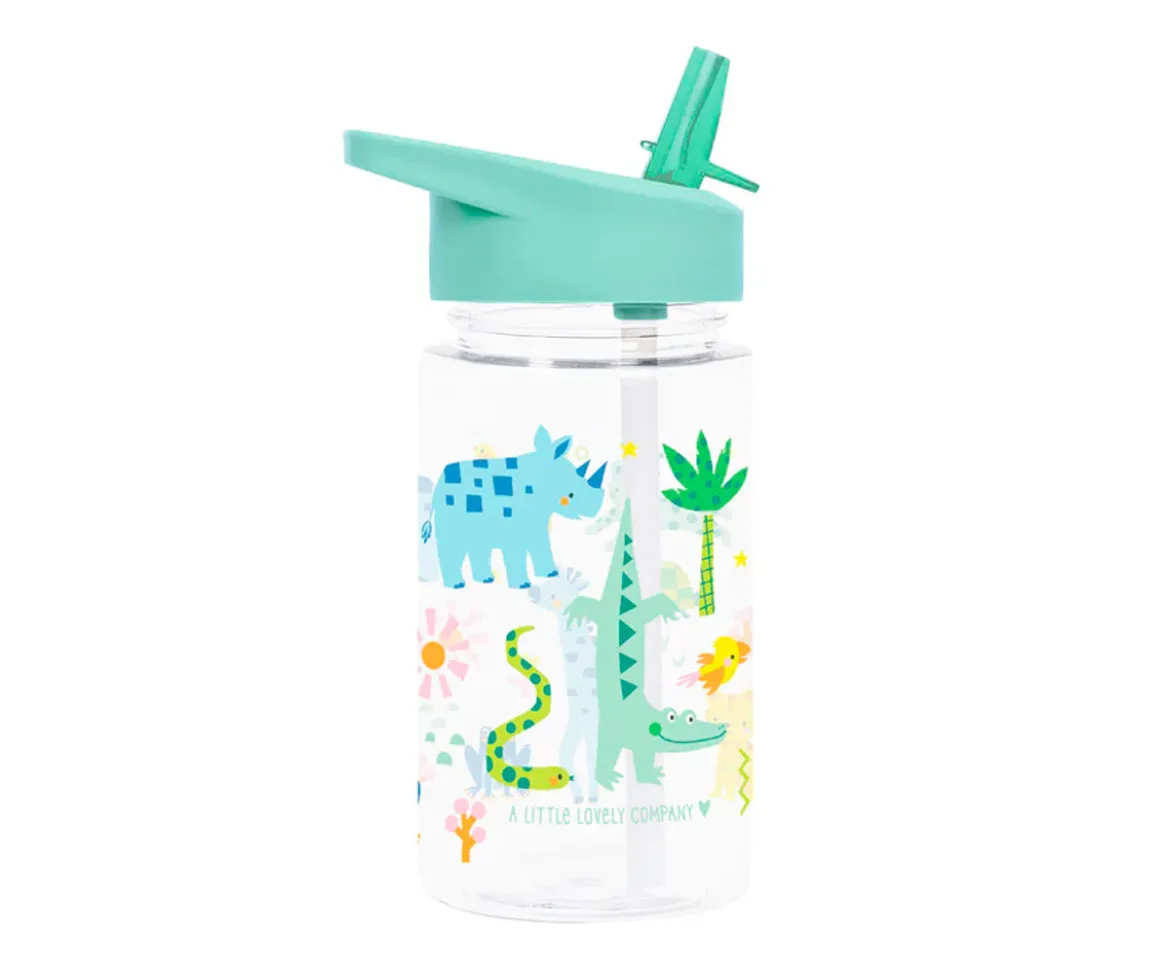 Botella Tritán con Pajita Personalizable Jungle 450ml
