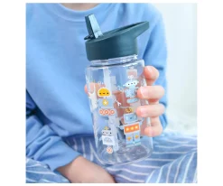 Botella Tritán con Pajita Robots 450ml