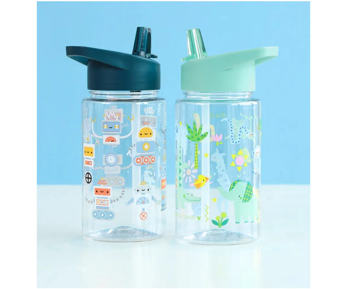 Botella Tritán con Pajita Robots 450ml