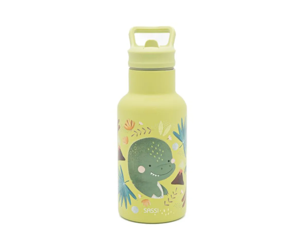 Botella Térmica con Pajita Dinosaurio 350ml