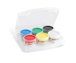 6 Botes de Pintura para Dedos con Maletín