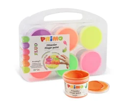 6 Botes de Pintura para Dedos Flúor