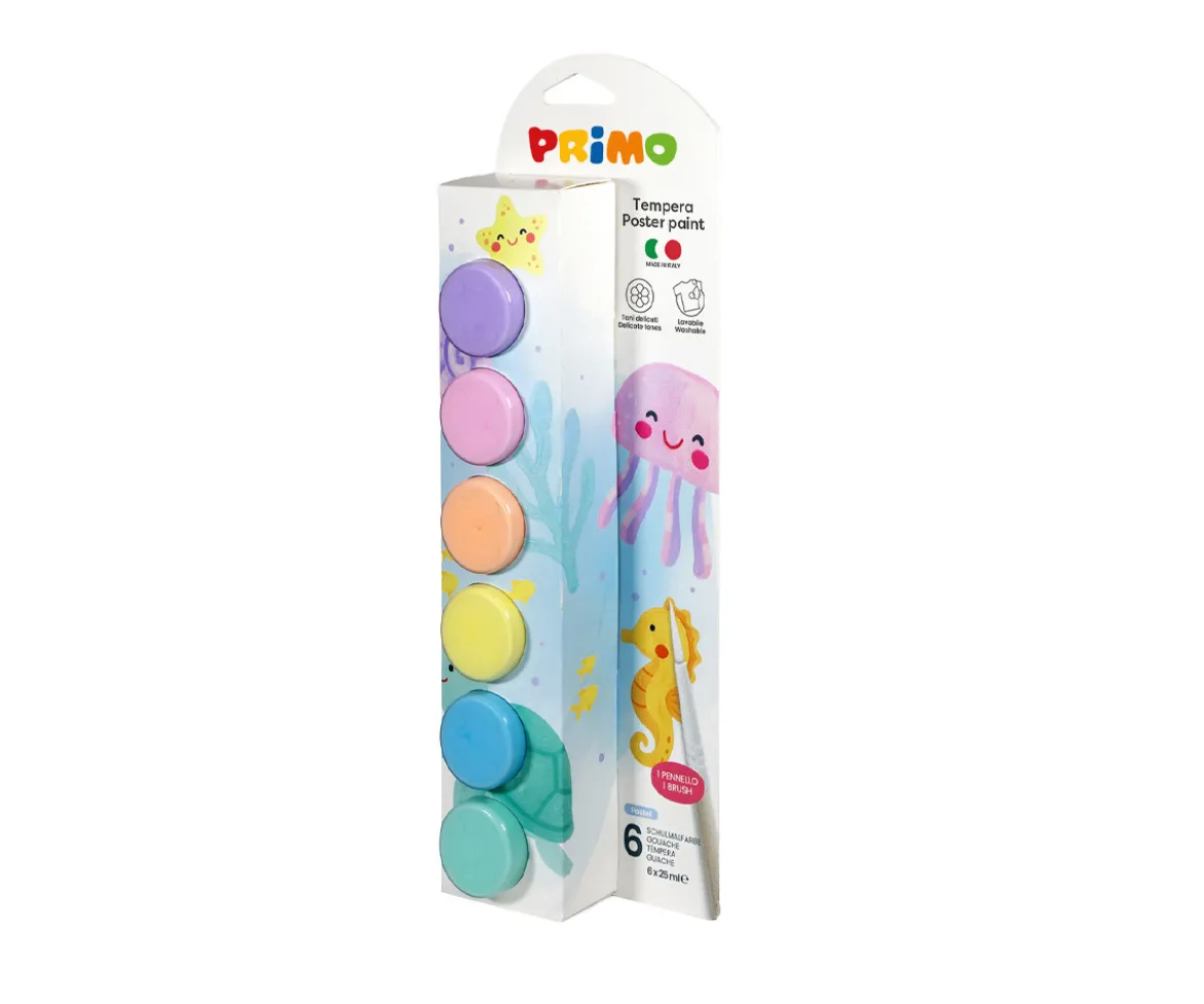 6 Botes de Témperas Pastel 25ml