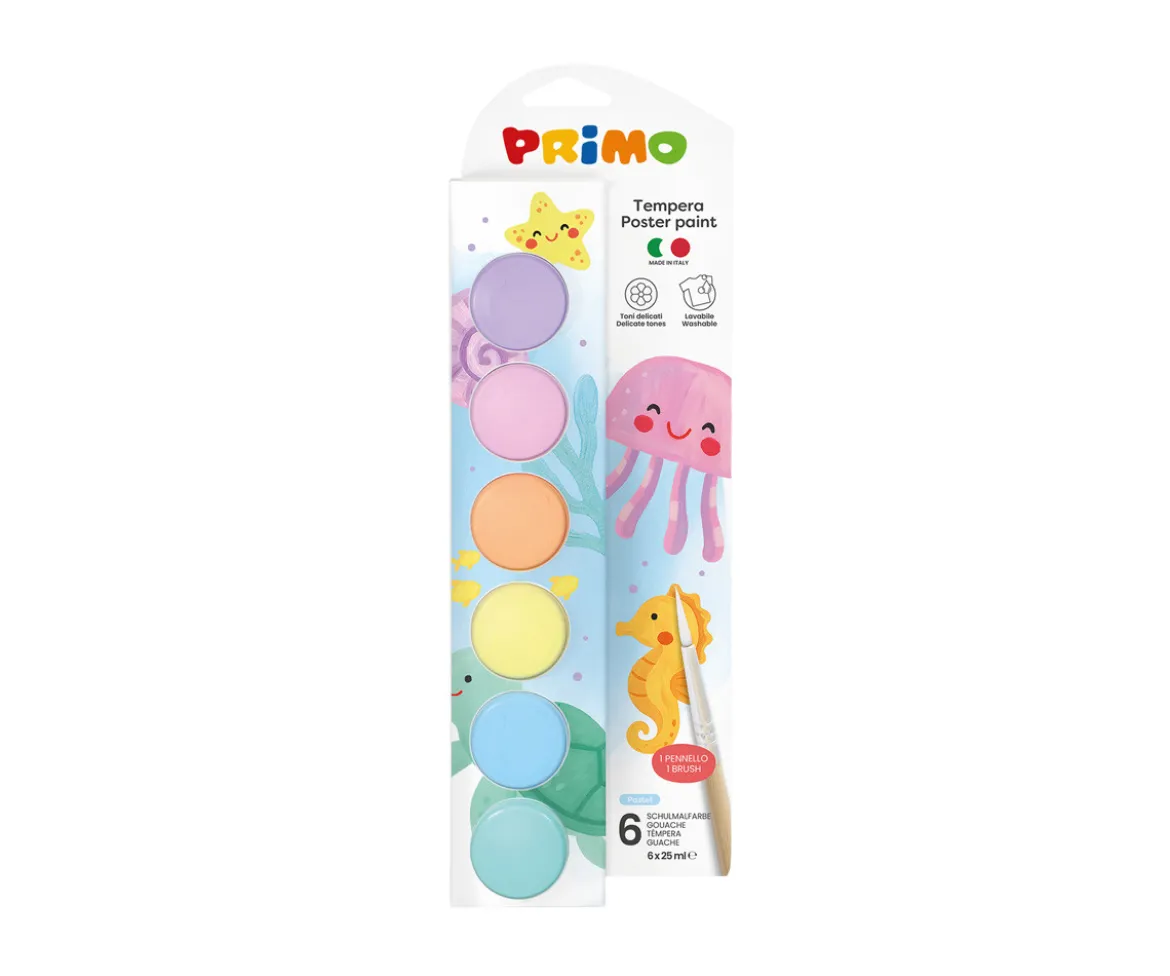 6 Botes de Témperas Pastel 25ml