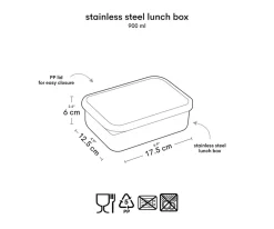 Caja Almuerzo Acero Corazones