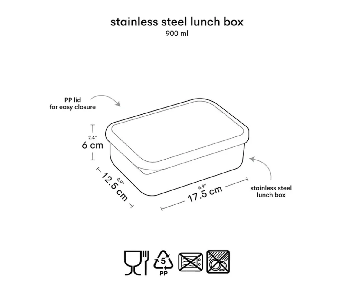 Caja Almuerzo Acero Corazones