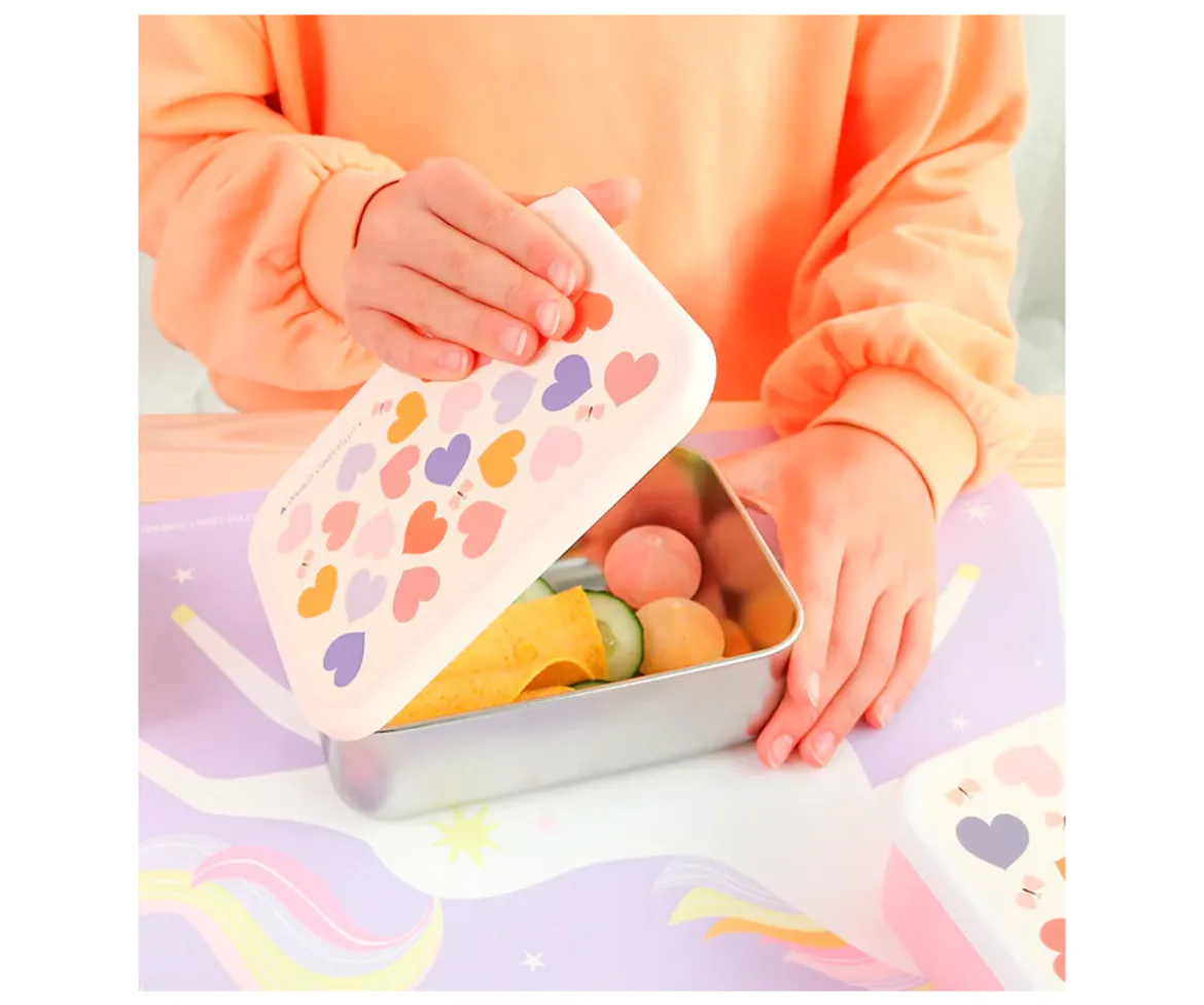 Caja Almuerzo Acero Corazones