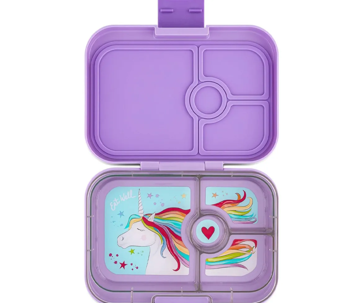 Caja Almuerzo Panino Lavanda Unicornio 4 Compartimentos