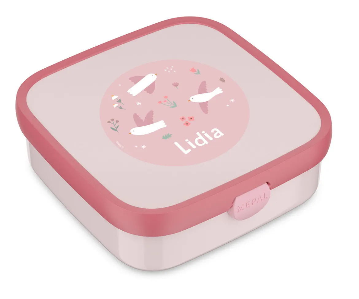Caja Almuerzo Personalizada Bento Campus Grande Cool Pink Blossom Birds