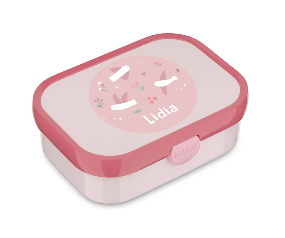 Caja Almuerzo Personalizada Midi Campus Cool Pink Blossom Birds