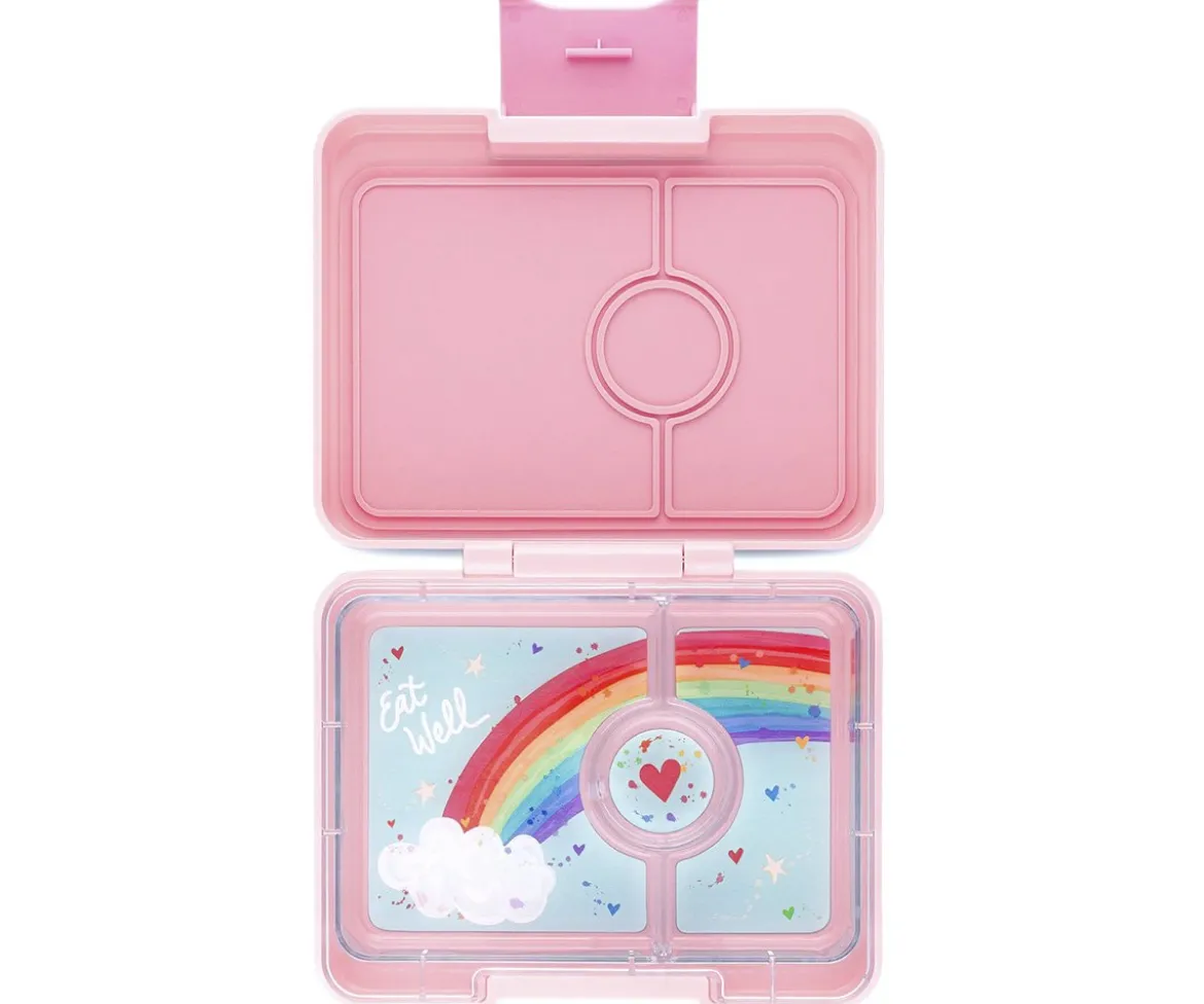 Caja Almuerzo Snack Power Pink Bandeja Rainbow 3 Compartimentos
