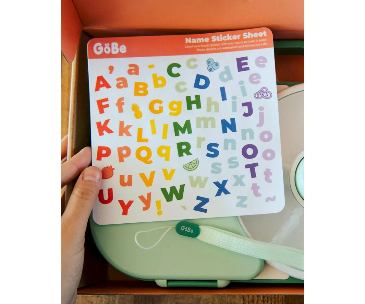 Caja Almuerzo Snack Spinner Flip, Correa de Mano y Hoja de Pegatinas Mint Green