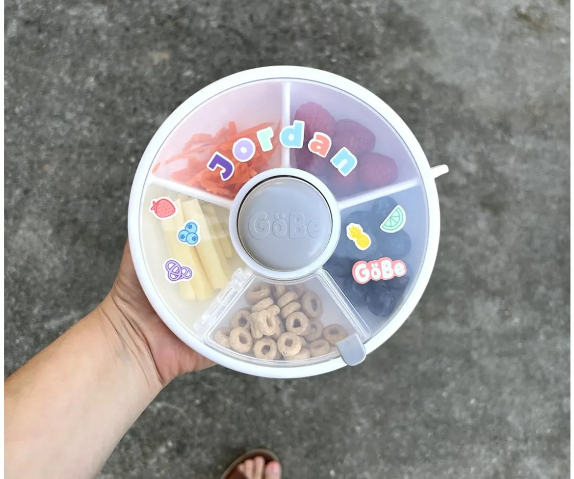 Caja Almuerzo Snack Spinner Flip, Correa de Mano y Hoja de Pegatinas Coral Pink