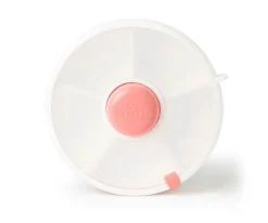 Caja Almuerzo Snack Spinner Flip, Correa de Mano y Hoja de Pegatinas Coral Pink