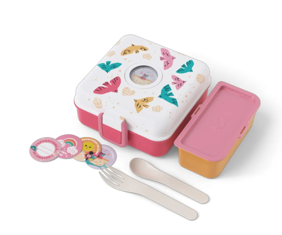 Caja Almuerzo Snacky Rosa Birds