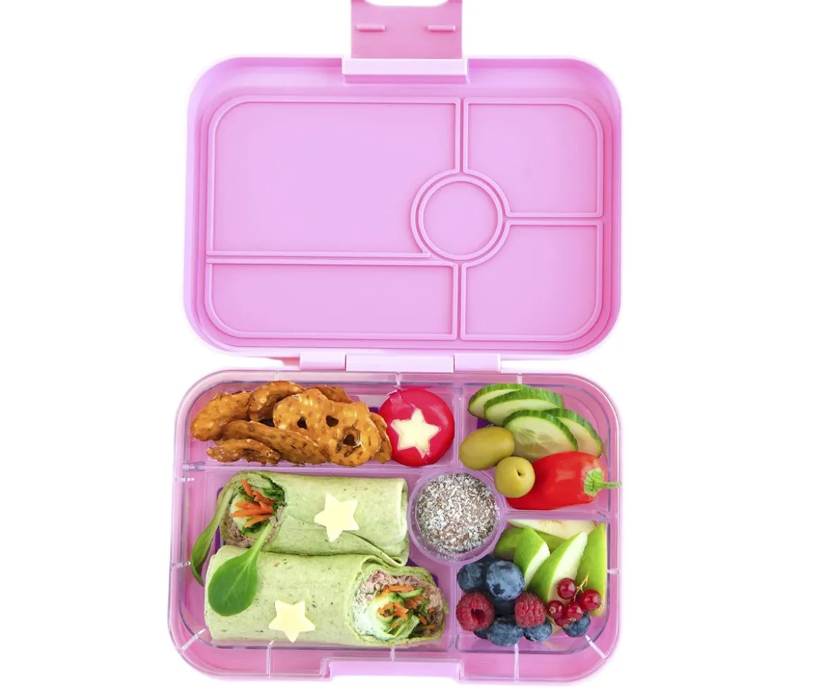Caja Almuerzo Tapas Capri Pink Jungla Pastel 5 Compartimentos