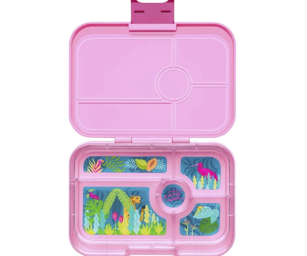 Caja Almuerzo Tapas Capri Pink Jungla Pastel 5 Compartimentos
