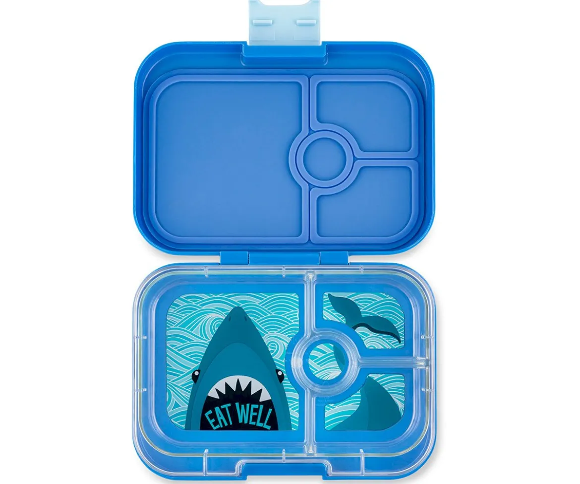 Caja Almuerzo Yumbox Panino Azul True Tiburón 4 Compartimentos