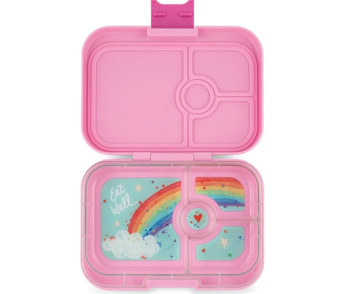 Caja Almuerzo Yumbox Panino Rosa Power Arcoíris 4 Compartimentos