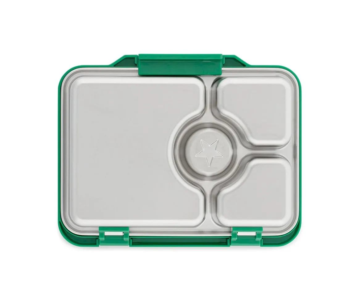 Caja Almuerzo Yumbox Pret Acero Verde 4 Compartimentos