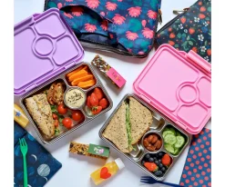 Caja Almuerzo Yumbox Pret Acero Verde 4 Compartimentos