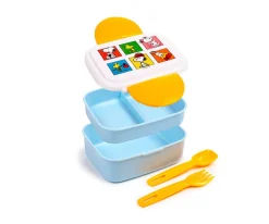 Caja de Almuerzo Bento con Cubiertos Snoopy Peanuts