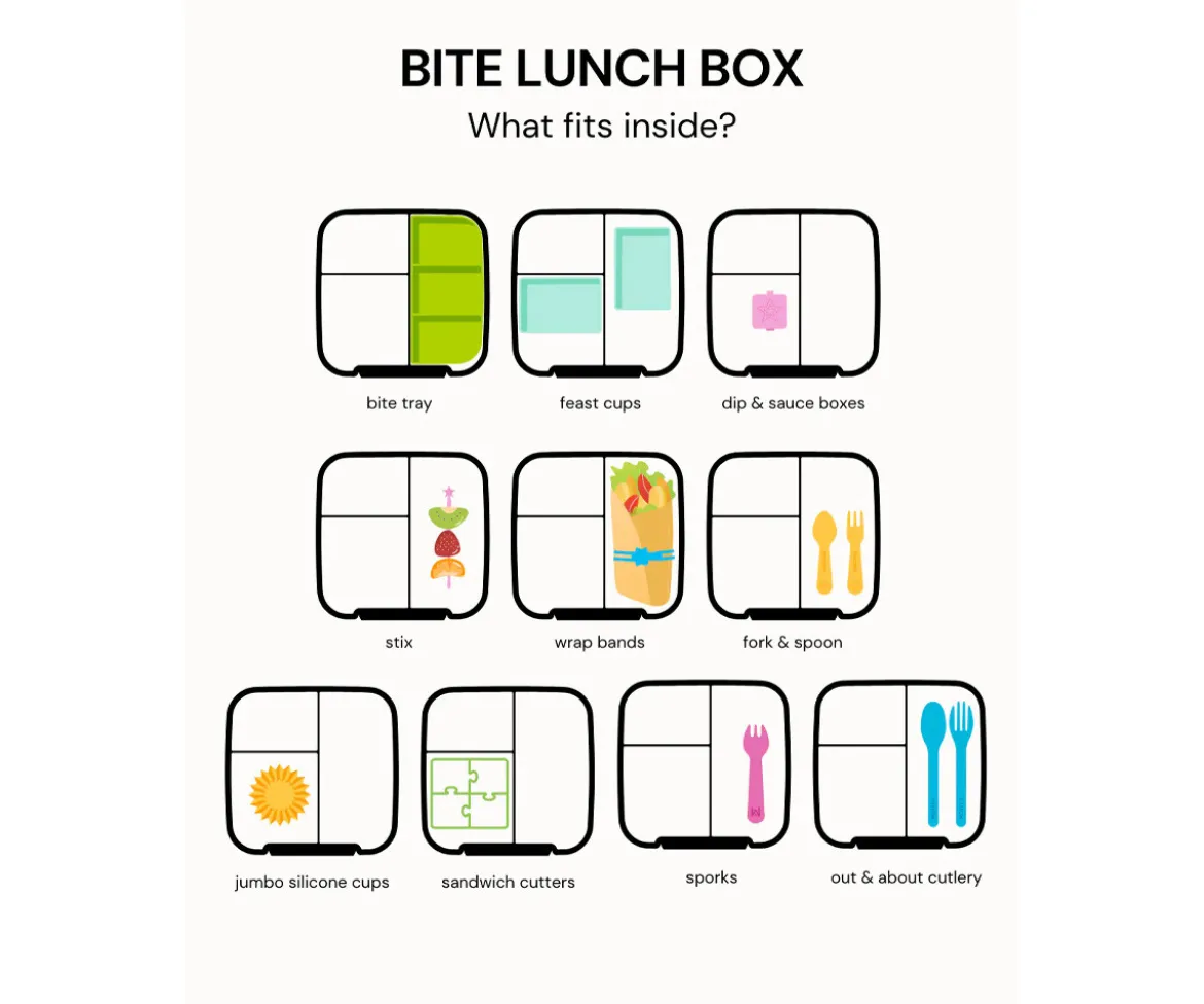 Caja de Almuerzo Bite Blue Splash 3 Compartimentos