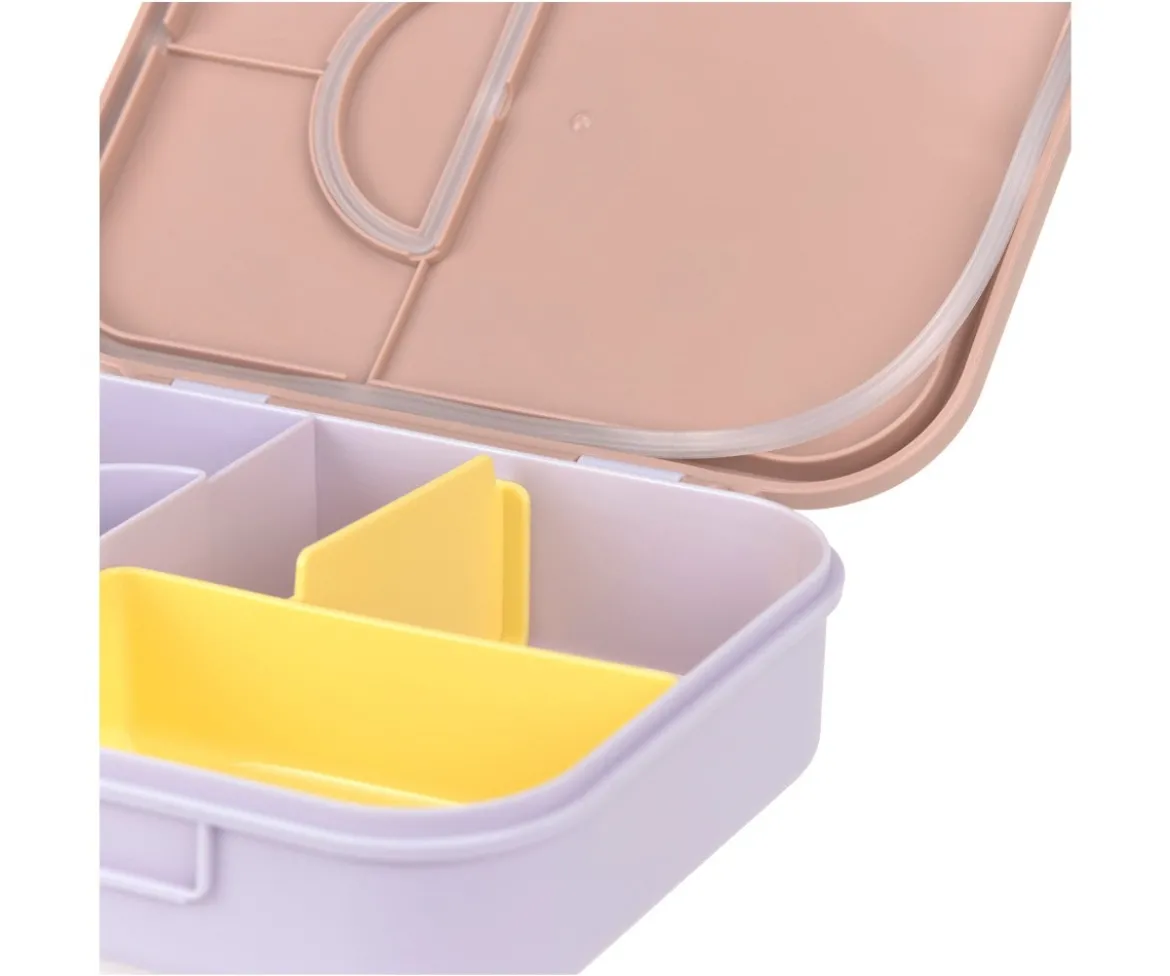 Caja de Almuerzo Compartimentos Bento Pattern Party Rose/Lilac