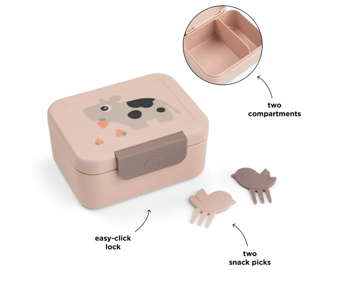 Caja de Almuerzo Pequeña + 2 Mini Tenedeores Tiny Farm Powder