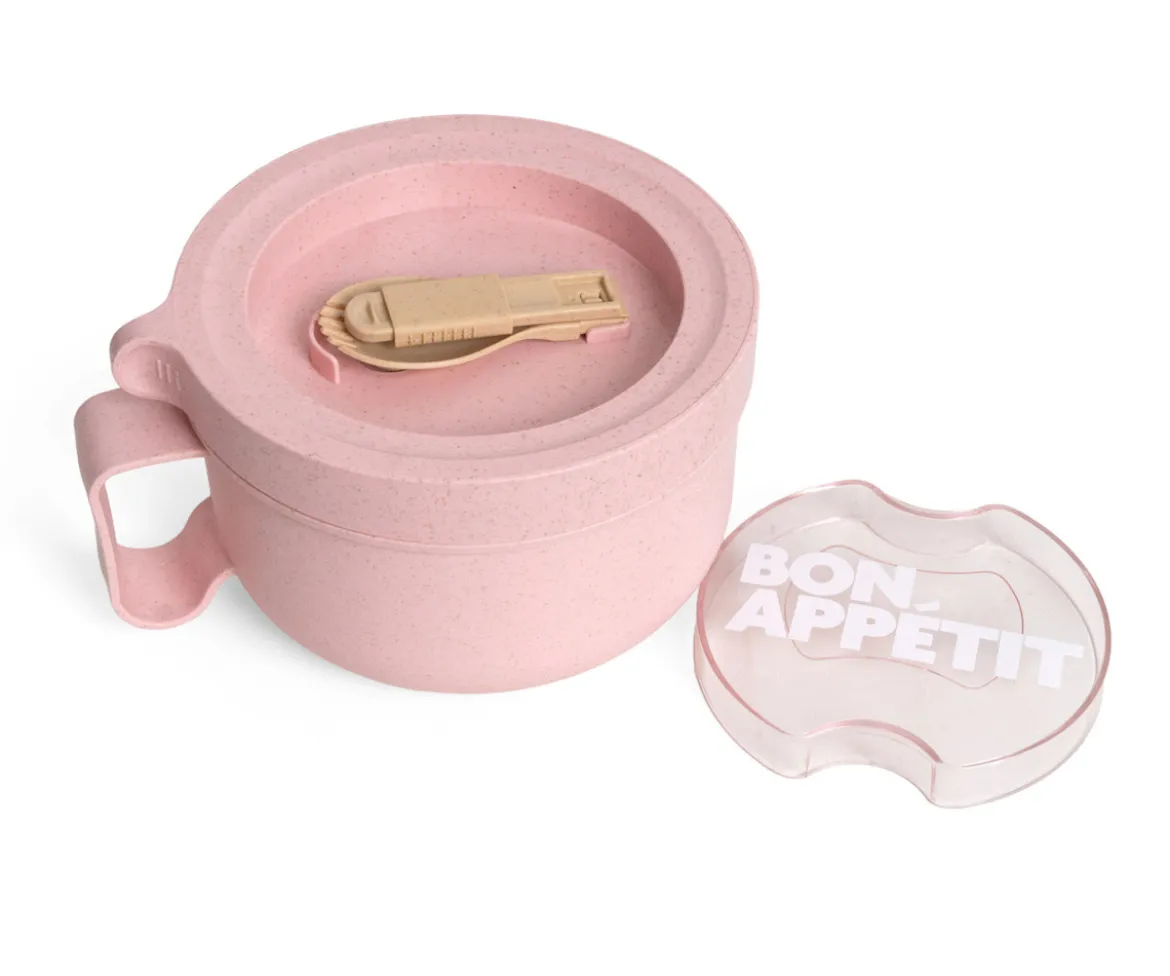 Caja de Almuerzo Redonda Bon Appétit Rosa