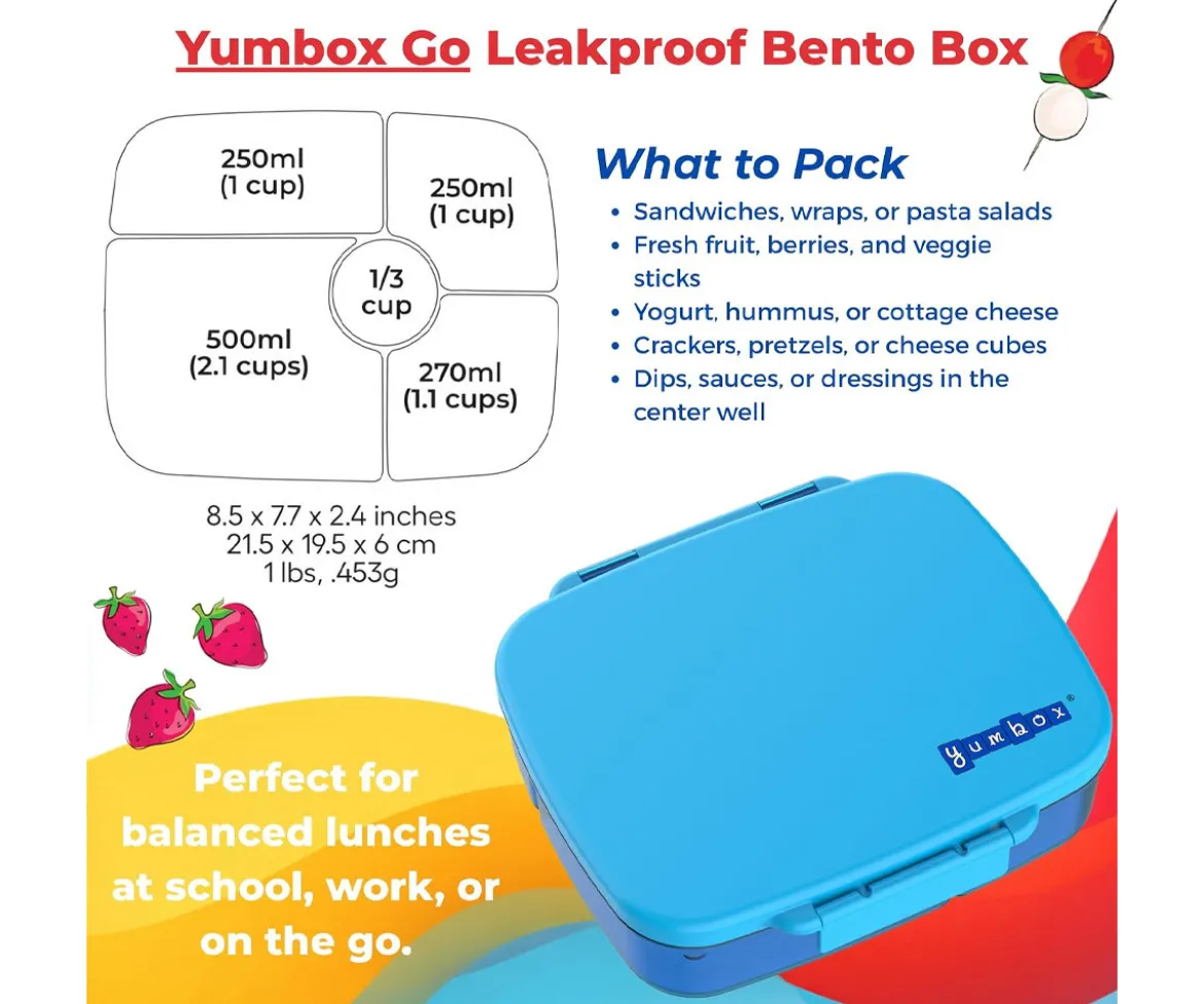 Caja de Almuerzo Yumbox GO Green Lima 5 Compartimentos