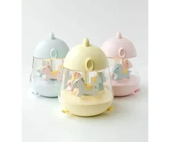 Caja de Música Carrusel con Lámpara Chicklet Amarillo
