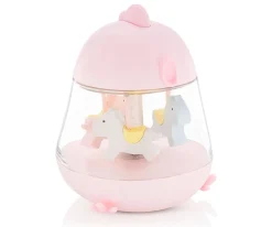 Caja de Música Carrusel con Lámpara Chicklet Rosa