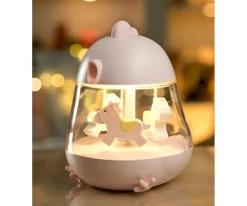 Caja de Música Carrusel con Lámpara Chicklet Rosa