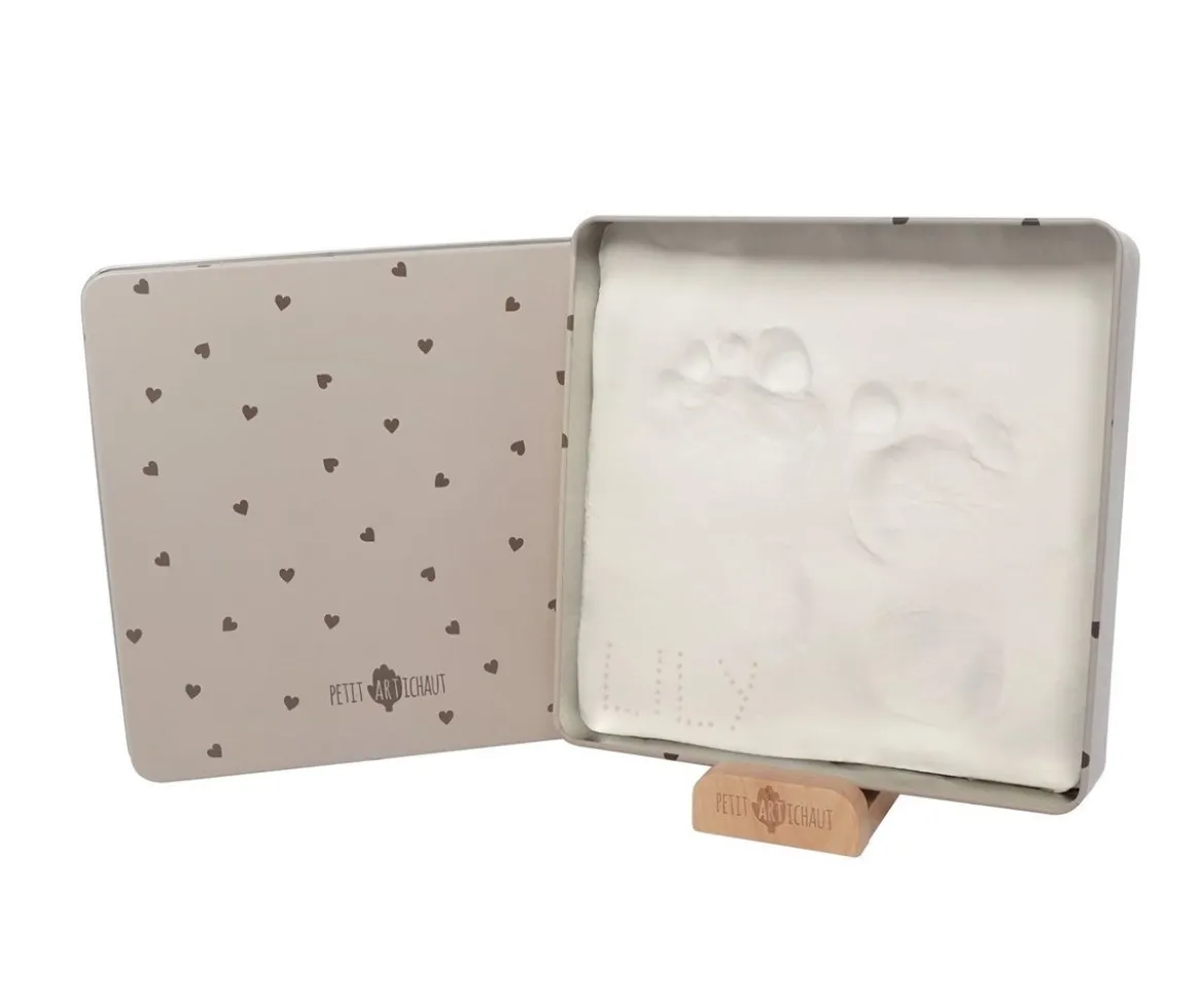 Caja Huella de Bebé Cuadrada Jolis Coeurs